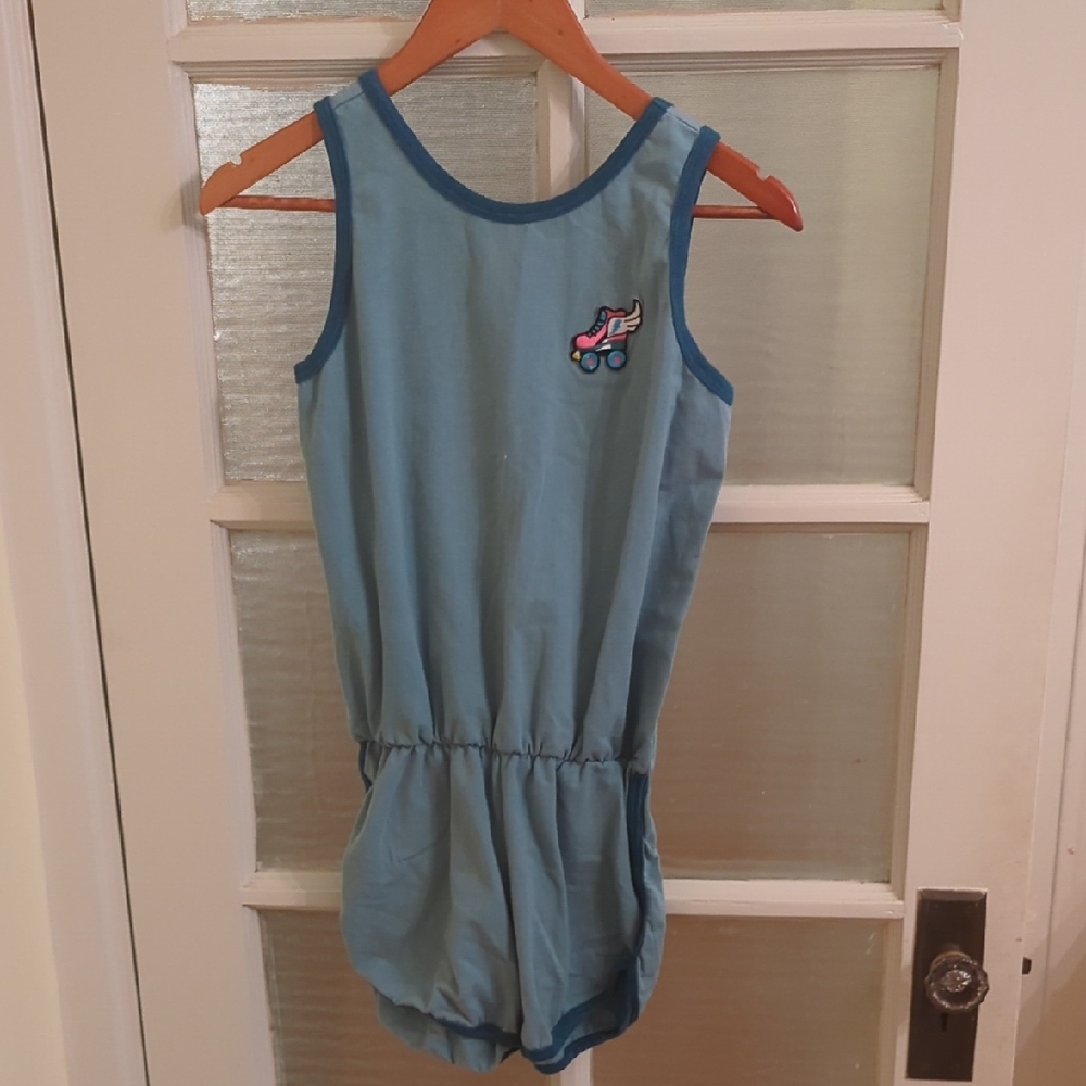 Sky Blue Kids Romper with Embroidered Patch